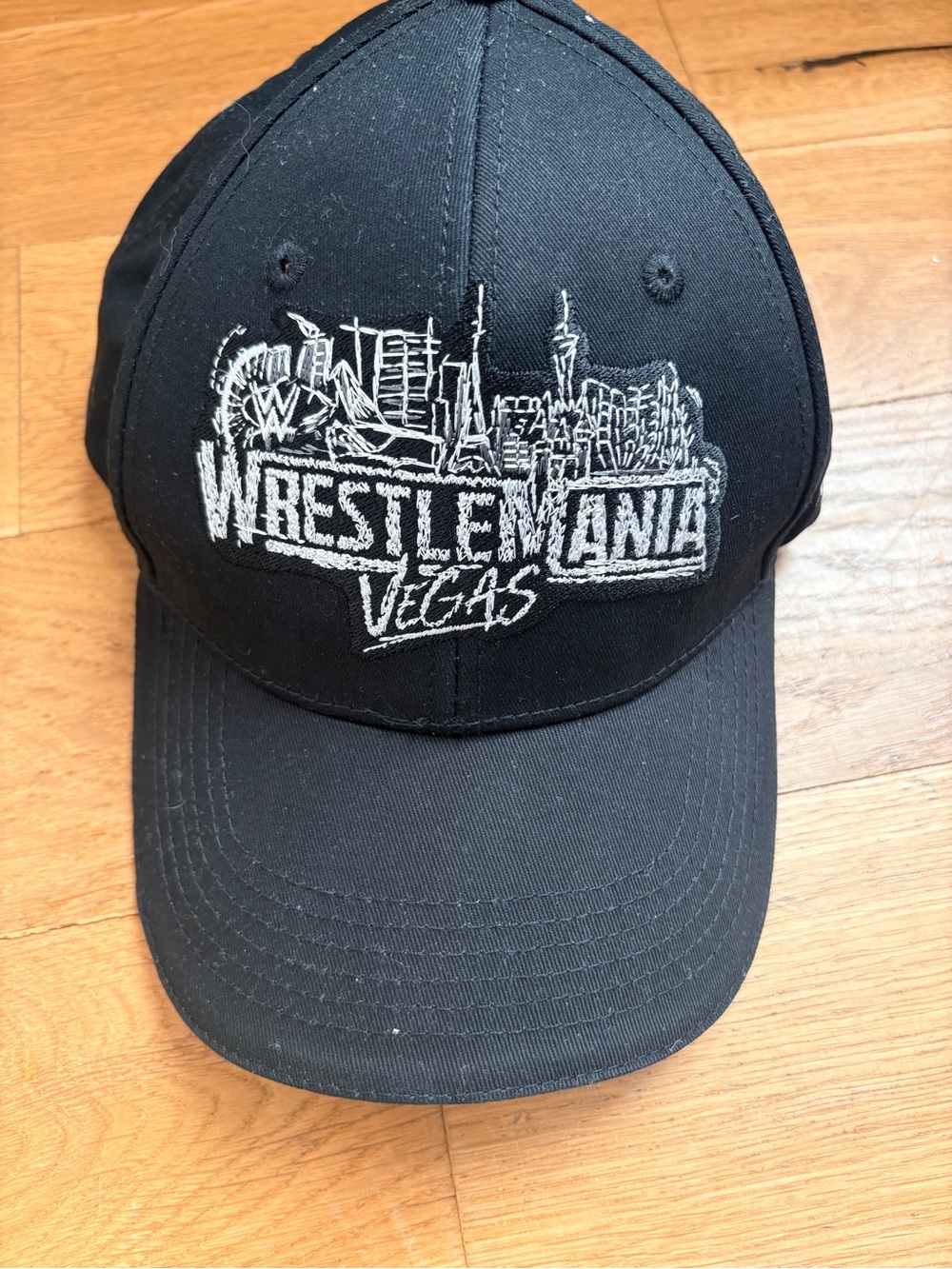 WrestleMania Vegas Black Embroidered Baseball Cap